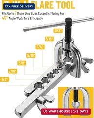 25 ft 3/16in Zinc-Plated Brake Line Flaring Tool Kit, Includes 3-in-1 Tube Bende