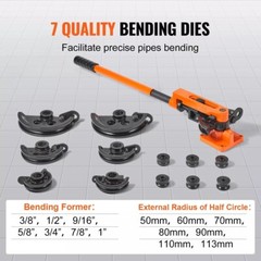 Manual Pipe Bender 7Bending Dies Multifunction Steel Copper Tube Bending Machine