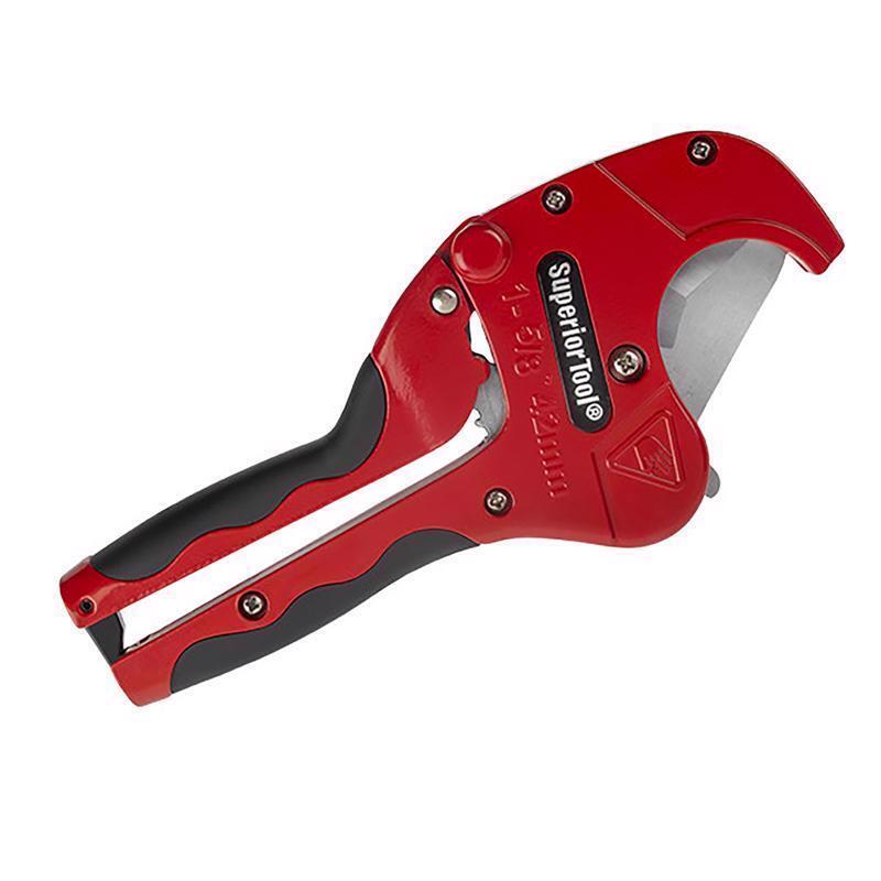 Superior Tool 37118 Steel Black/Red Ratcheting Pipe Cutter 1-5/8 Dia. x 10 L in.