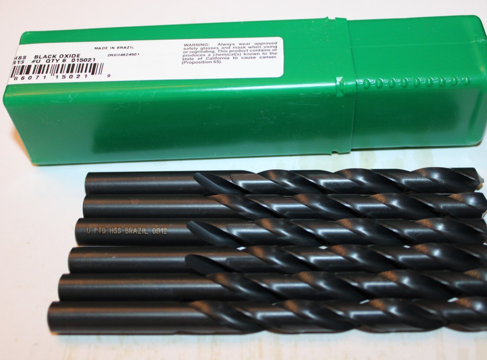 PRECISION TWIST DRILL 015021 #u HSS JOBBER DRILL BIT 5 1/8&Prime;L &ndash; QTY OF 6 &ndash; NEW
