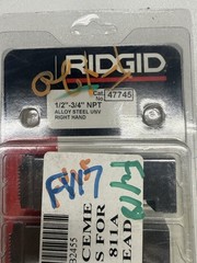 RIDGID 47745 1/2&Prime; to 3/4&Prime; &ndash; 14 NPT Universal Dies Alloy RH NEW