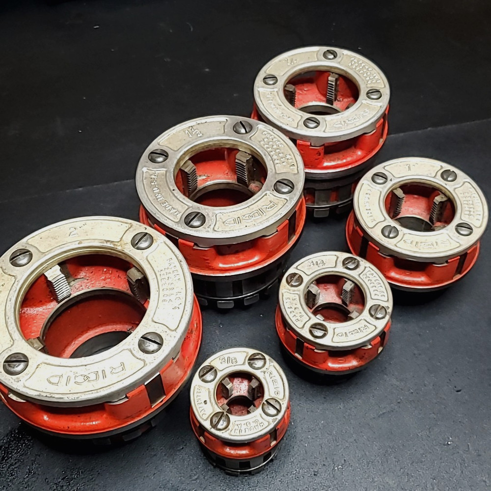Ridgid 12-R Pipe Threader &ndash; 6 Die &ndash; Head Set 12R Threading Dies &ndash; 3/8&Prime; &ndash; 2&Prime;
