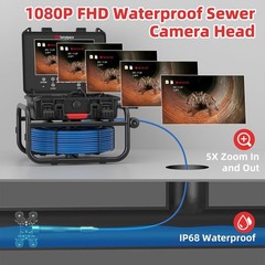 Sanyipace 9&Prime; Sewer Inspection Camera 165FT with Self-leveling and 512Hz Locator