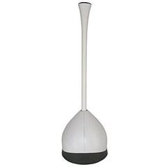 Clorox Toilet Plunger with Hideaway Holder Caddy 1-Pack, White/Grey