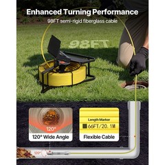 Uimoso 98 ft / 30 m Sewer Camera Pipe Inspection Camera w/ 4.3&Prime; HD Screen