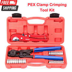 Ratchet PEX Cinch Tool For 3/8&Prime;, 1/2&Prime;, 3/4&Prime;, 1&Prime; Clamp, PEX Crimper,30 PEX Clamps