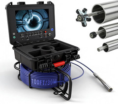 Sewer Camera, Self-Leveling Borescopes Plumbing with Transmitter 9&Prime; Screen 1080P