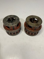 Lot of THREE (3) RIDGID 1&Prime; Die-Head Pipe Threaders (USED) 12R
