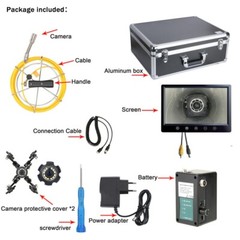 9&Prime; Monitor 30M Pipe Inspection Camera IP68 HD 1000TVL Drain Sewer Camera 22mm