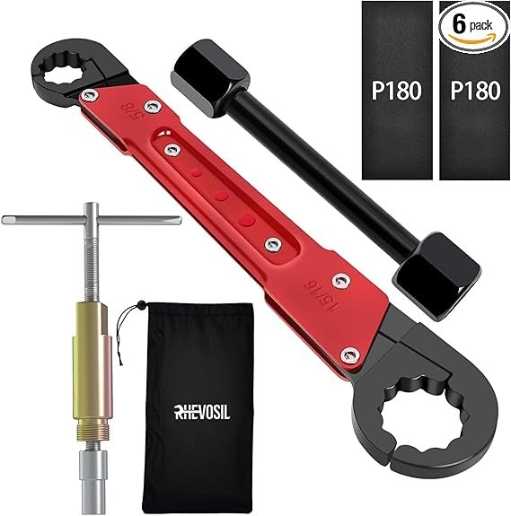 6 Pcs Plumbing Tools Kit with Angle Stop Wrench & 1/2-Inch Compression Sleeve Pu