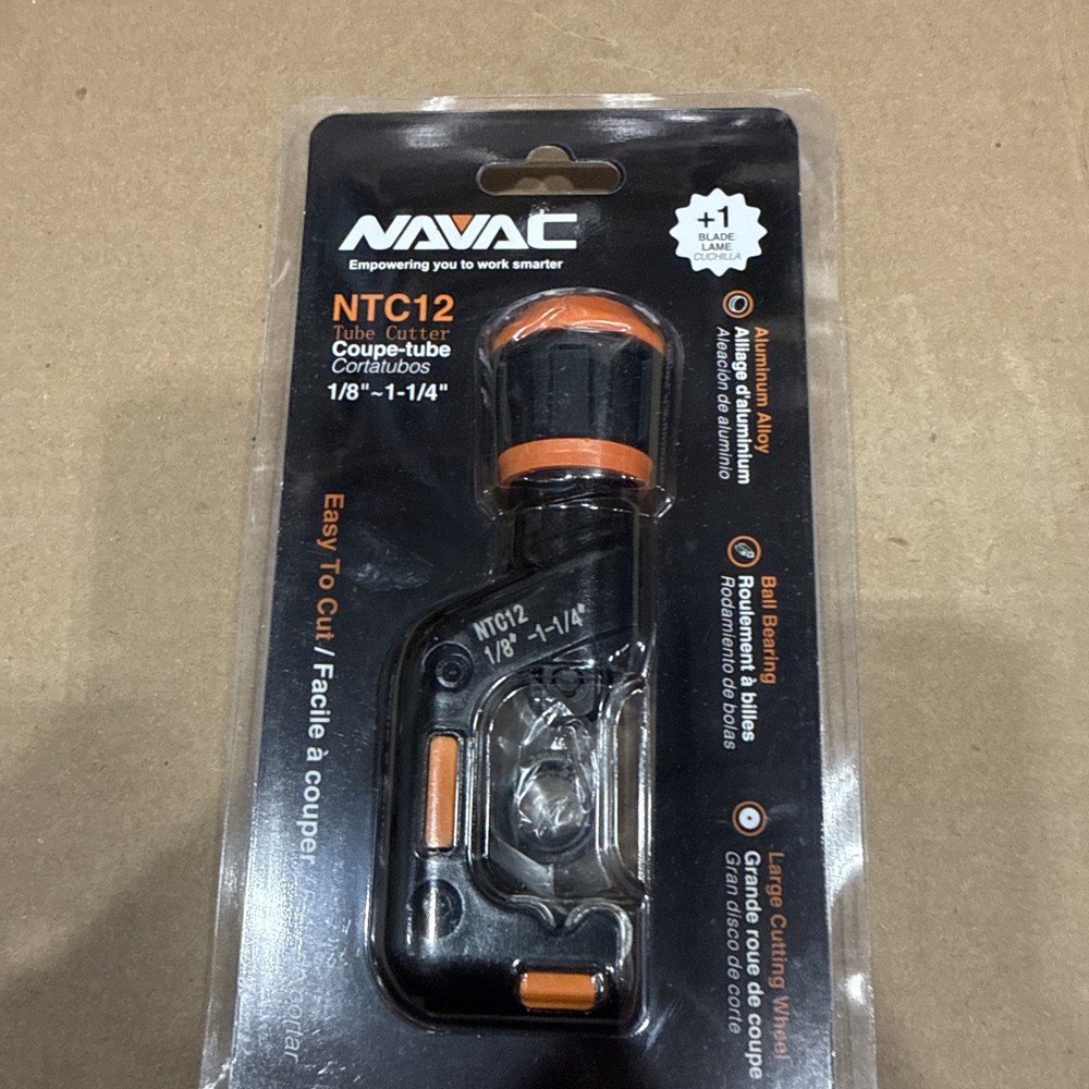 NAVAC NTC12 Tube Cutter, 1/8 to 1-1/4 in.