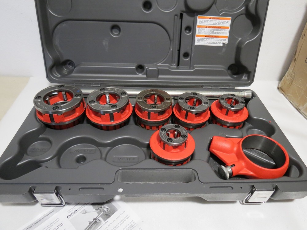 RIDGID 36475 RATCHET THREADER SET 1/2&Prime; TO 2&Prime; ONE DIE USED