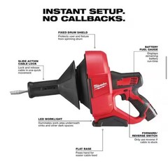 Milwaukee 2571-20 M12 Drain Snake Kit