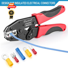Plustool Crimping Tool for Insulated Electrical Connectors AWG Red&black