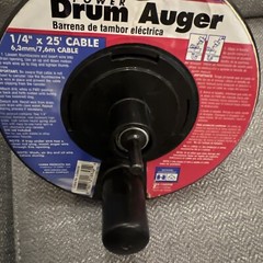 Cobra Products Metal Drum Auger 25 Foot Cable 1/4&rdquo; Preowned