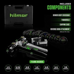 Hilmor Compact Bender Kit with Reverse Bending Attachment for 1/4&Prime; &ndash; 7/8&Prime; Tub&hellip;