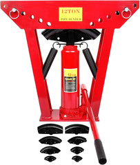 Hydraulic Pipe Bender 12 Ton Manual Copper Exhaust Bender Tool with 6 Dies (1/2,