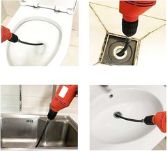 Drain Auger Snake Cable with Drill Adapter 6.5 Ft Heavy Duty