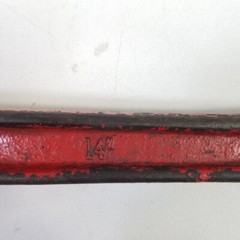 Vintage Task Force 14&Prime; Forged Steel Pipe Wrench 2&Prime; Capacity Made in Taiwan