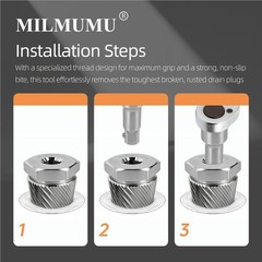 Tub Drain Extractor 1.5 Inch Stubborn Rusted Broken Install Wrench Helical Grip