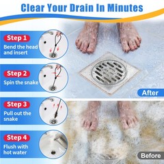 30 Inches Drain Snake Hair Drain Clog , Upgraded Anti-break Metal Sink Snake &hellip;