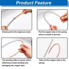 Spring Tube Bender Set 5 Sizes, Copper Aluminum Thin Wall Steel Tubing 13.7 In
