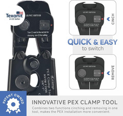 Ratchet PEX Cinch Tool with Removing Function for 3/8-In, 1/2-In, 3/4-In, 1-In S