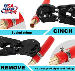 PEX Crimping Tool Kit 2 in 1 Ratchet with Cutter & Clamps