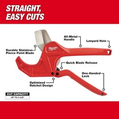 Milwaukee Tool 48-22-4215 2-3/8 In. Ratcheting Pipe Cutter