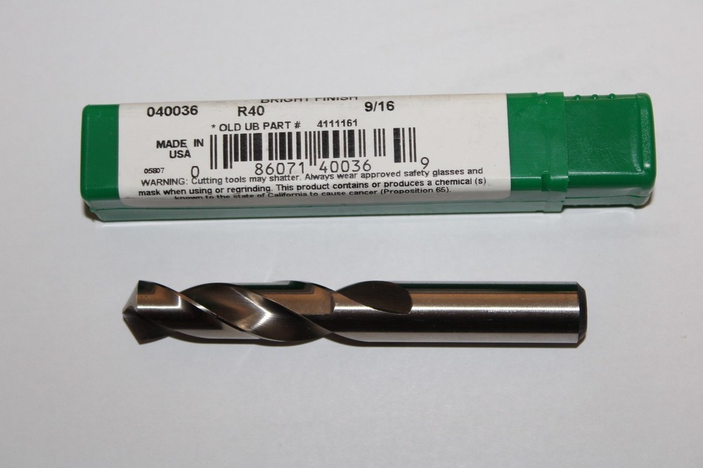 PRECISION TWIST DRILL 040036 9/16 HSS JOBBER DRILL BIT 4&Prime;L &ndash; QTY OF 1 &ndash; NEW