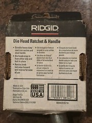 Ridgid 38540 OO-R Pipe Threading Exposed Ratchet and Handle Replacement