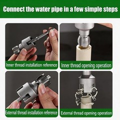 3Pcs PVC Pipe Threader Kit 1/2&Prime; 3/4&Prime; 1&Prime; NPT Dual-Function Internal & External
