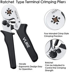 Ferrule Crimping Tool, Wire Crimper Pliers with 1200 Terminal Ferrules Tinned C