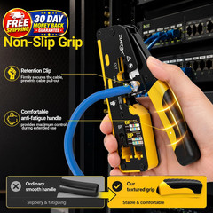 RJ45 Pass Through Crimping Tool Kit Cat7 Cat6 Cat5 Cable Tester Stripper