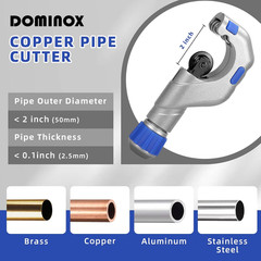Tubing Cutter Kit, 3/16&Prime; to 2&Prime; (5-50Mm) OD, Copper Pipe Cutter with Deburring To