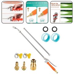 For Adjustable Nozzle Spray Wand 44 Inch Stainless Steel Built In Shut Off Valve