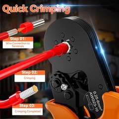 Ferrule Crimping Tool Kit, Hexagonal Ferrule Crimper AWG23-10/0.25-6mm&sup2; with 19