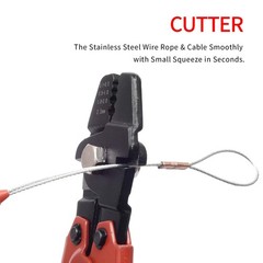 1/16 Inch Wire Rope Crimping Tool Up To 2.2mm Fishing 0.1 mm to 2.2 mm, Red