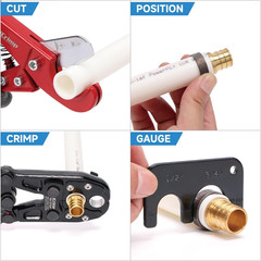 Icrimp PEX Pipe Crimping Tool, Convertible 1/2&Prime; & 3/4&Prime; Jaws | Convertible 1/2&Prime; &