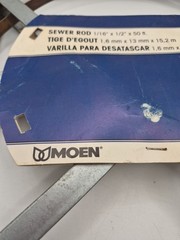 Moen Flat Sewer Rod with Holder 1/2 Dia. in. x 50 ft. # M7971