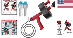 25ft Flexible Steel Drain Auger with Drill Adapter &ndash; Dually Manual & Powered