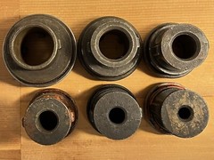 LOT OF 6 &ndash; USED BEAVER DIE HEADS DROP HEAD TYPE w/7 misc. Replacment Dies