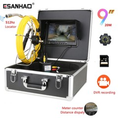 9&Prime; 30m 1000TVL Sewer Camera 512hz DVR Pipe Inspection Video Camera Meter Counter