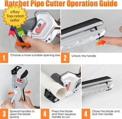 PVC Pipe Cutter Ratchet Tool 2 1/2 Inch Adjustable Heavy Duty PEX PPR PPR Pipe