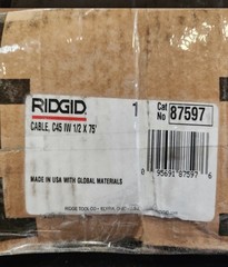 Ridgid 87597 1/2 in. x 75 ft. Drain Cleaning Cable Replacement for K-400 K-3800