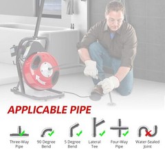 50FT x 1/2&Prime; Electric Drain Cleaner Machine Electric Drain Snake for 1&Prime;-4&Prime; Pipes