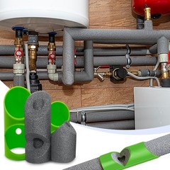 GDGJWL 6PCS Pipe Insulation Cutting Guide， Molded Foam Cutter Tool Green