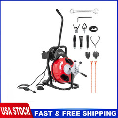 50FT x 1/2 Inch Drain Cleaner Machine Portable Electric Auger Sewer Snake 250W