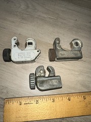 3 Vintage Tubing Cutters 2 Ridgid #104 & Unknown Model Used