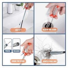 Drain Snake Hair Drain Clog Remover, 61 Inch Shower Snake Sink Unclogger Tool&hellip;